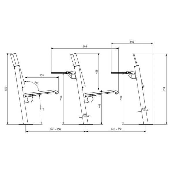 SPORT PLUS SPRING-UP College® folding auditorium seat