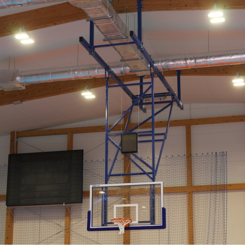 Suspended structure with electric drive for basketball
