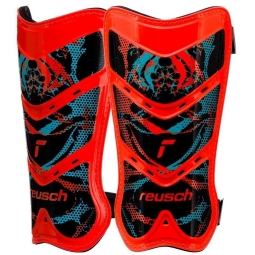 Reusch Shinguard Attakt Lite football protector, size XS, color red-black-blue