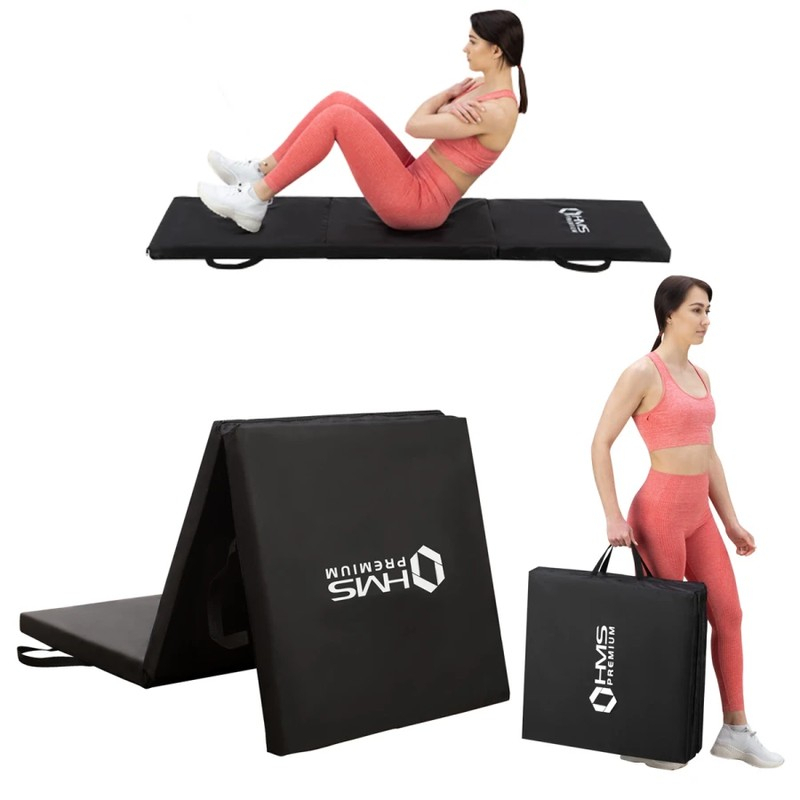 Folding exercise mat, 180cm x 60cm x 50mm Premium
