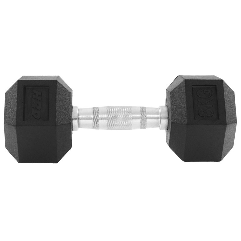 Beltor HRD System Line Hex Cast Iron Rubber Dumbbell 10kg.