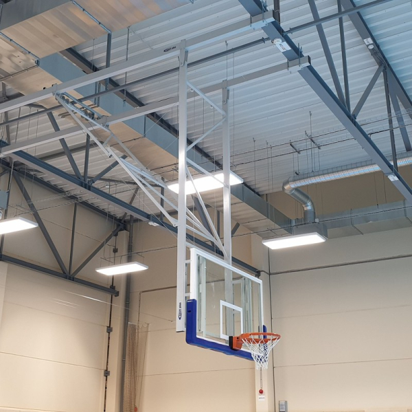 Suspended structure with electric drive for basketball
