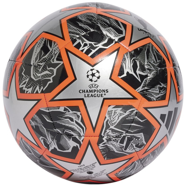 Adidas UCL Club soccer ball, size 5, black-silver-orange color