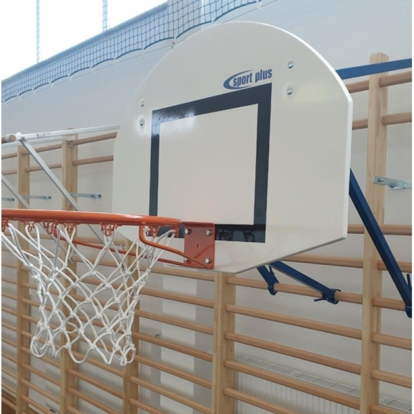 Basketball set suspended from a gymnastics ladder, with a 90 x 70 cm MiniStreetBall type backboard