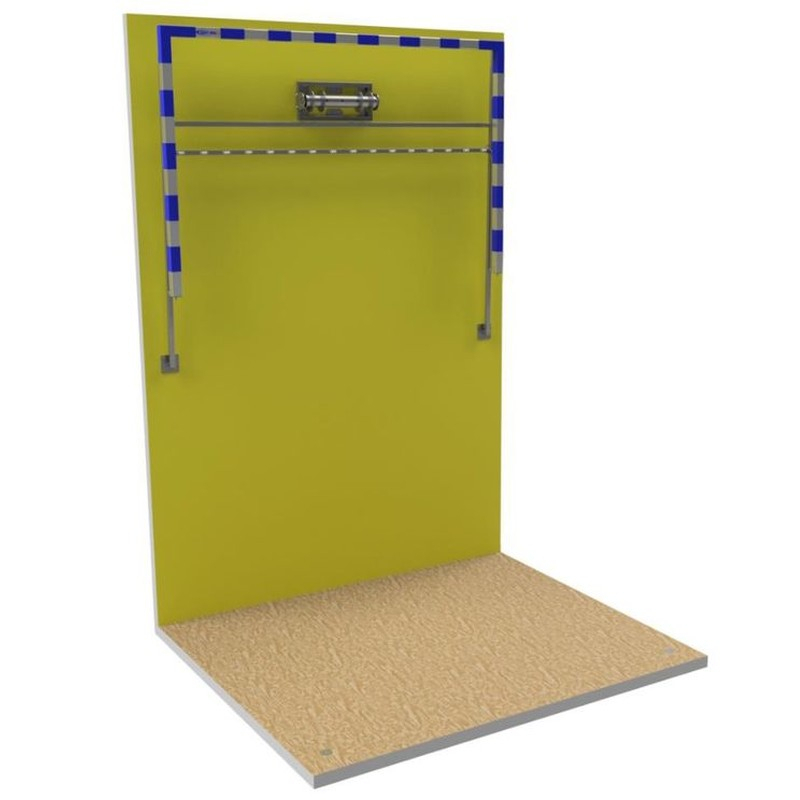 PREMIUM aluminum reinforced handball goals (2 x 3 m) raised on the wall