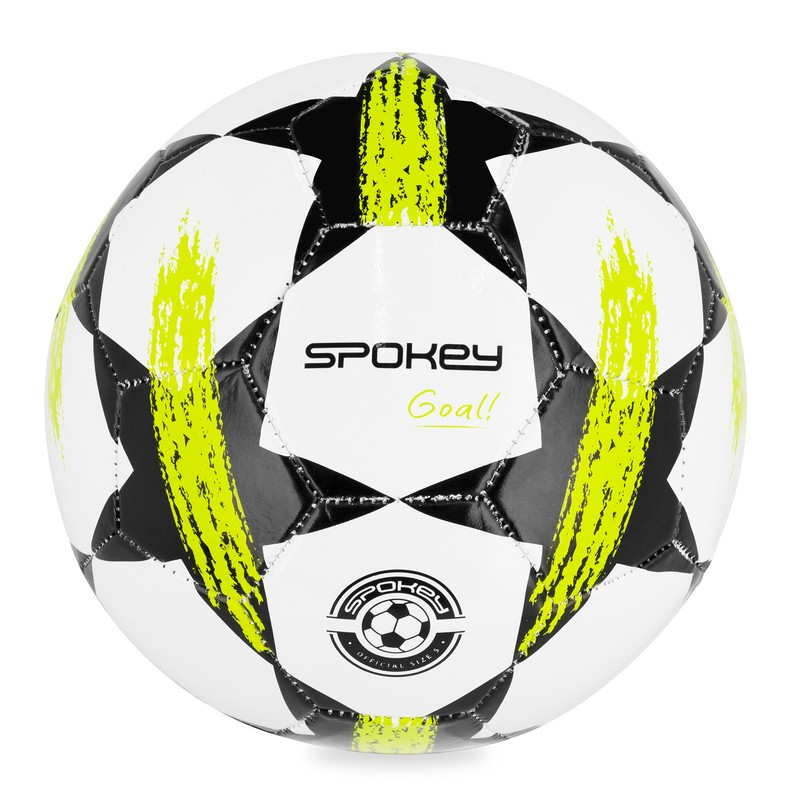 Spokey Goal soccer ball, size 5, white-black-yellow color