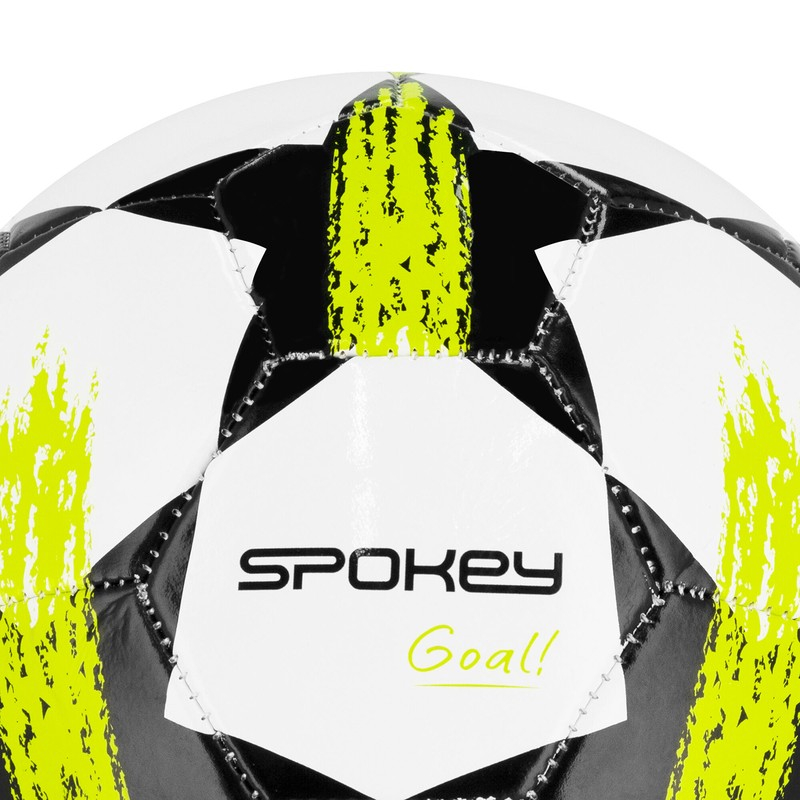Spokey Goal soccer ball, size 5, white-black-yellow color