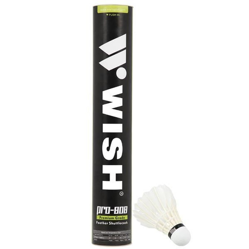 Wish PRO-808 badminton aileron, feather white