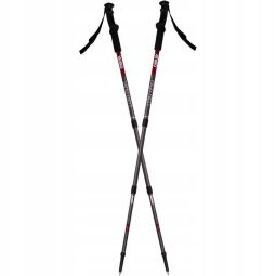 Enero High Hills trekking poles with compass, silver-red color