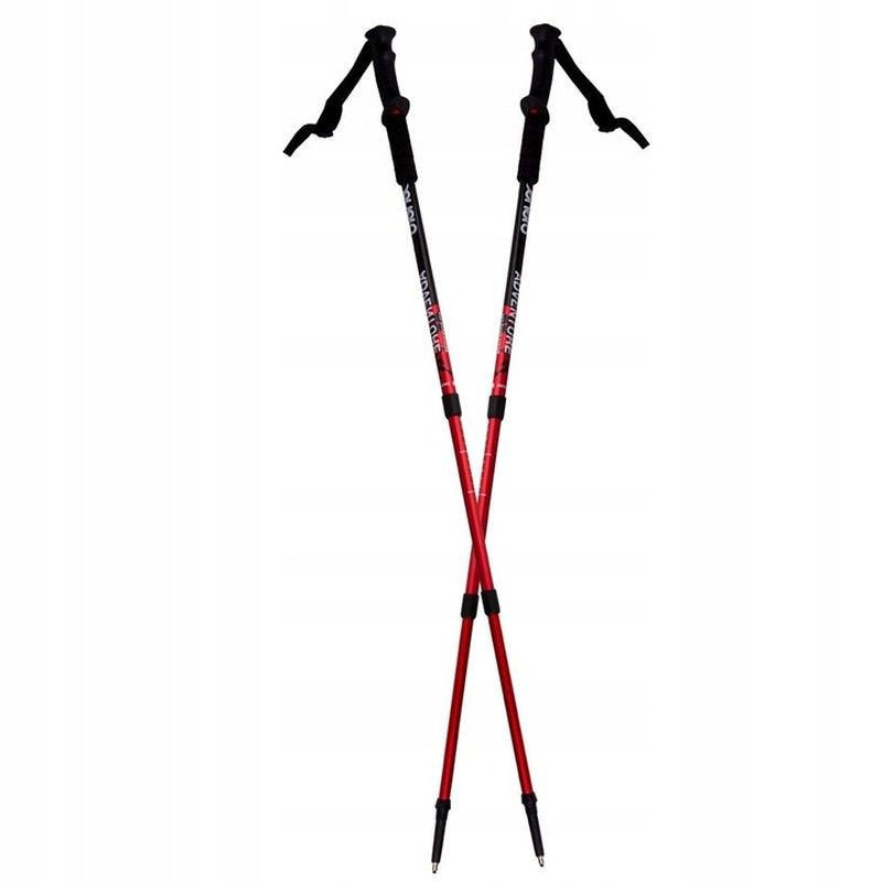 Trekking poles with compass Enero Adventure, black-red color