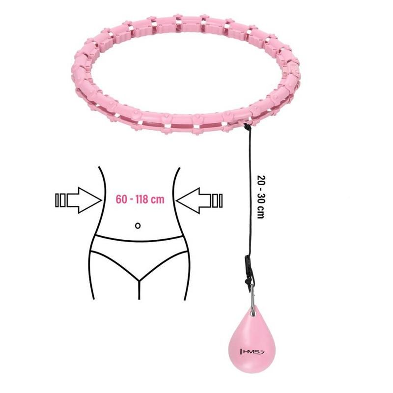 HMS HHW11 hula hop set with tabs and weights + neoprene belt BR163