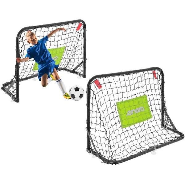 Set of Enero metal goals with net, 60 x 45 x 24 cm + ball and pump
