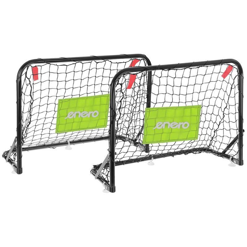 Set of Enero metal goals with net, 60 x 45 x 24 cm + ball and pump