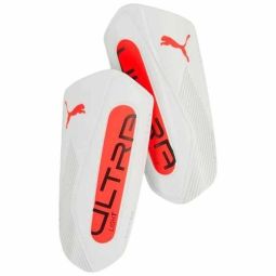 Ochraniacz piłkarski Puma Ultra Light Strap, kolor biało-pomarańczowy