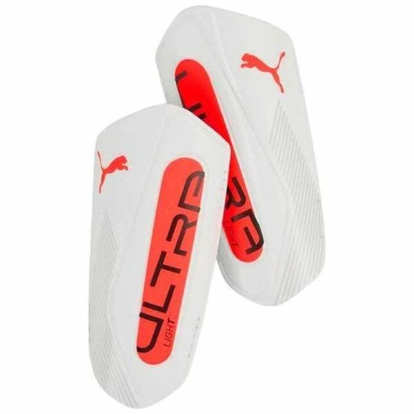Ochraniacz piłkarski Puma Ultra Light Strap, kolor biało-pomarańczowy