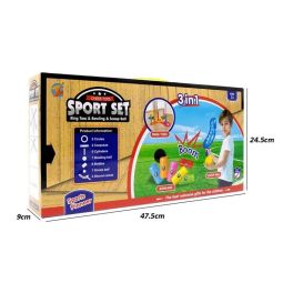 3-in-1 Sport Set games, ringstos, catch the ball, bowling