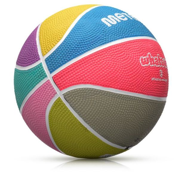 Meteor Whats Up basketball, size 3, color purple-pink-green-maroon