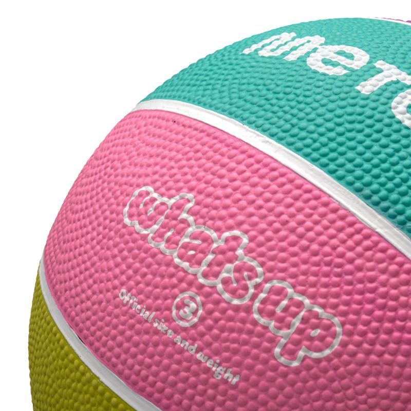 Meteor Whats Up basketball, size 3, color purple-pink-green-maroon
