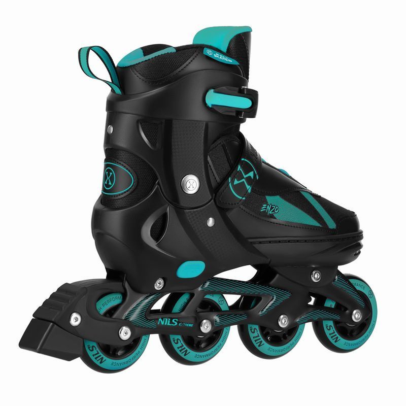 Nils Enzo 2-in-1 inline skates, NH382, size 28/31, black and turquoise color