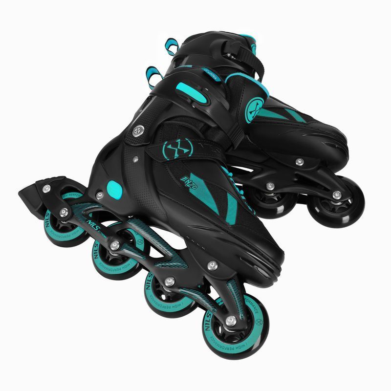 Nils Enzo 2-in-1 inline skates, NH382, size 28/31, black and turquoise color