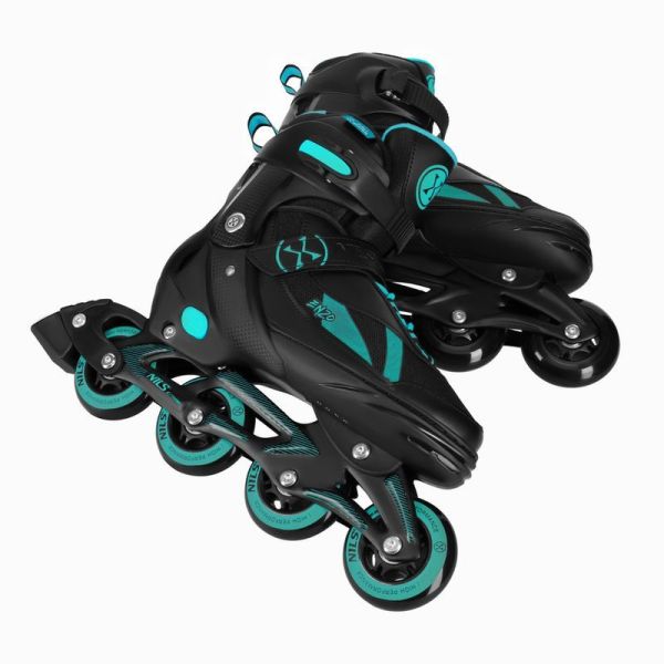 Nils Enzo 2-in-1 inline skates, NH382, size 28/31, black and turquoise color