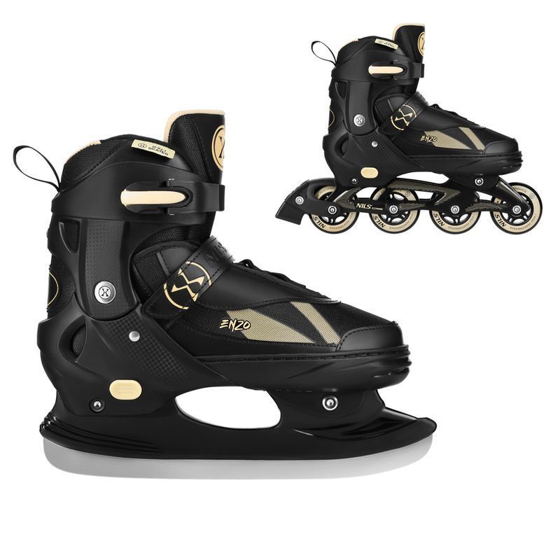 Nils Enzo 2-in-1 inline skates, NH382, black and beige color