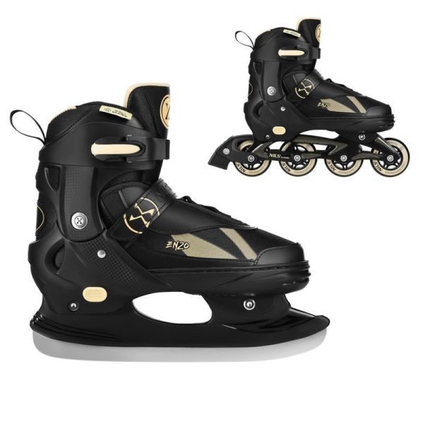 Nils Enzo 2-in-1 inline skates, NH382, black and beige color
