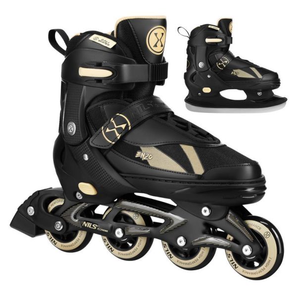 Nils Enzo 2-in-1 inline skates, NH382, black and beige color