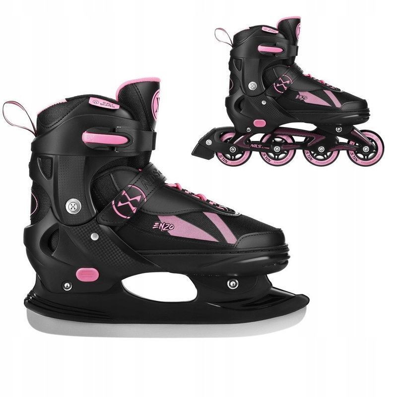 Nils Enzo 2-in-1 inline skates, NH382, black and pink color