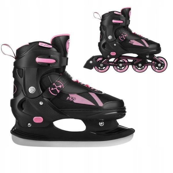 Nils Enzo 2-in-1 inline skates, NH382, black and pink color