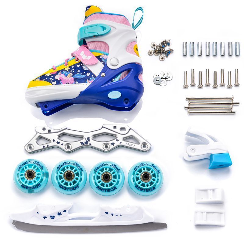 Meteor Unicorn roller skates, 4 in 1