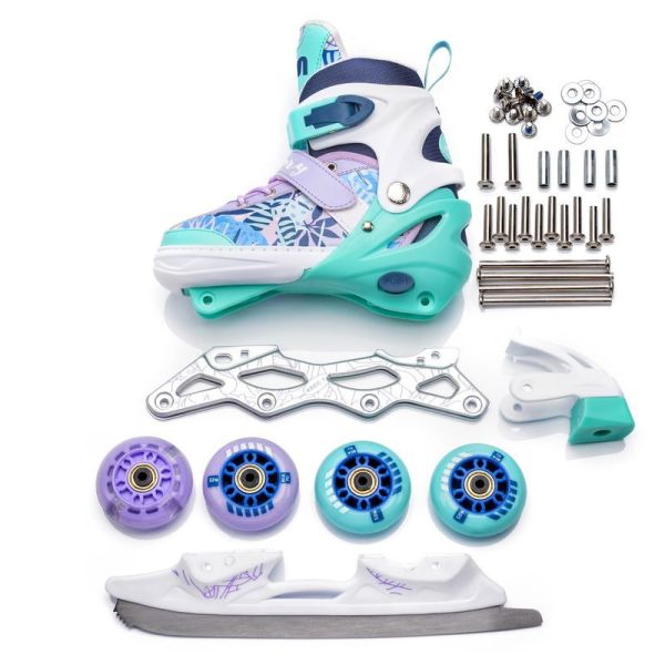 Meteor Blueberry roller skates, 4 in 1
