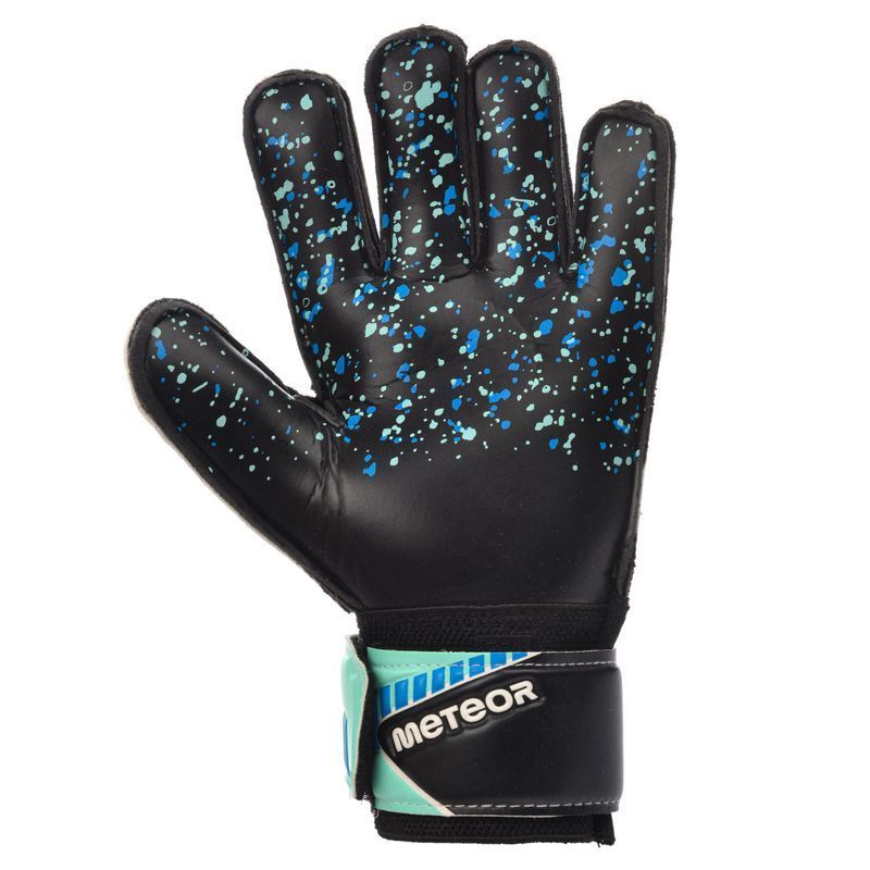 Meteor Defence goalkeeper gloves, mint-black, navy blue and white color