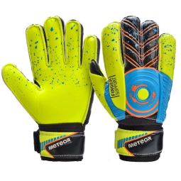 Meteor Defence goalkeeper gloves, yellow-black-green-orange color