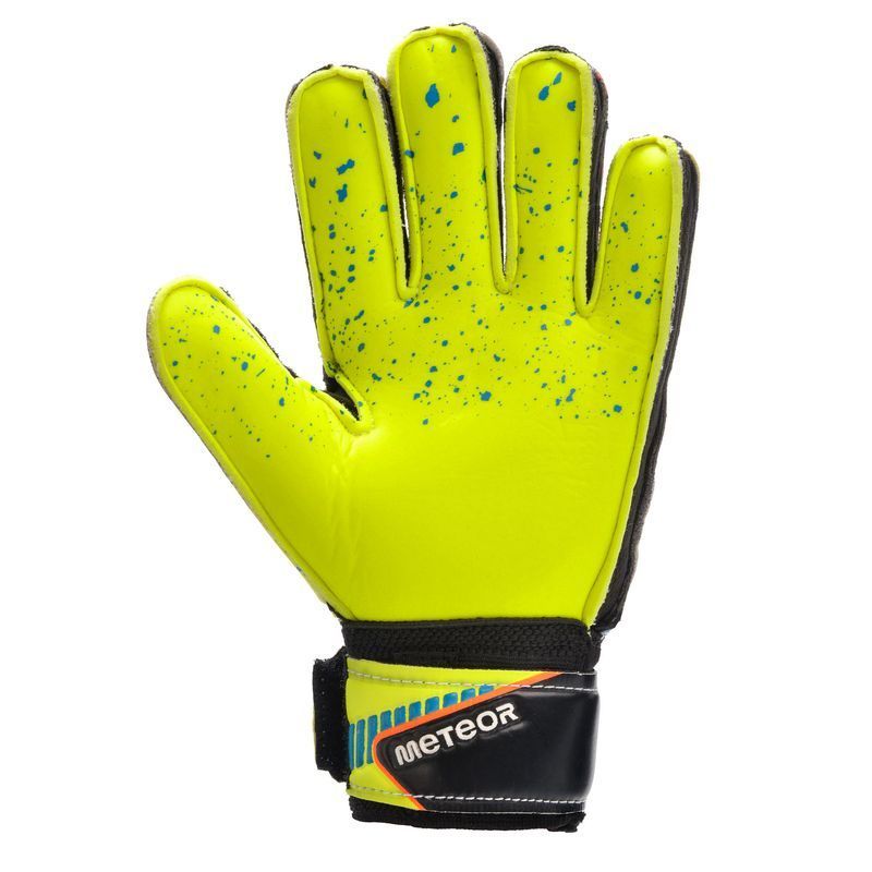 Meteor Defence goalkeeper gloves, yellow-black-green-orange color