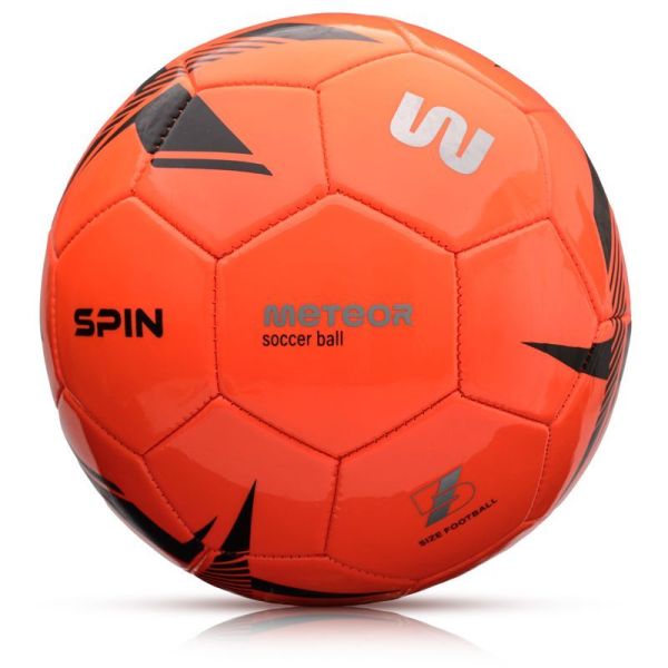 Meteor Spin soccer, size 5, black and orange color