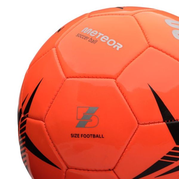 Meteor Spin soccer, size 5, black and orange color