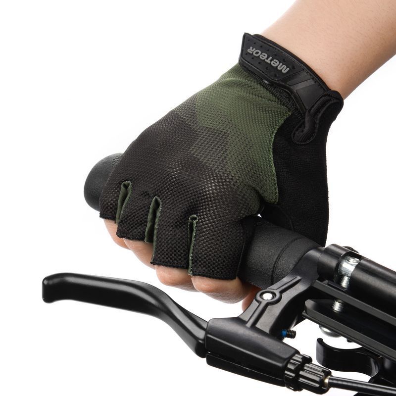 Meteor MX21 cycling gloves dark green color