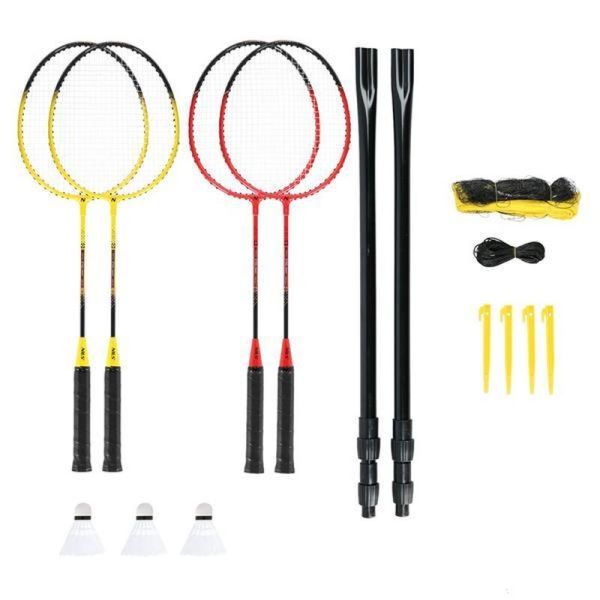 NILS NRZ264 badminton set (4 rackets+3 darts+posts + net)