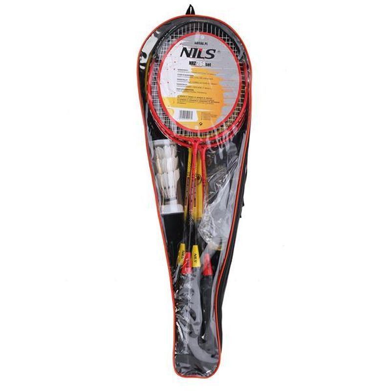 NILS NRZ264 badminton set (4 rackets+3 darts+posts + net)