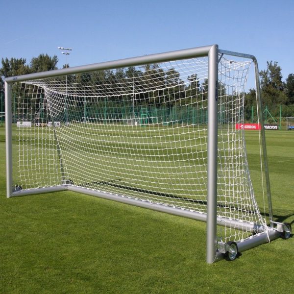 Soccer goals 5 x 2 m PREMIUM portable with wheels, aluminum, oval profile 120 x 100 mm