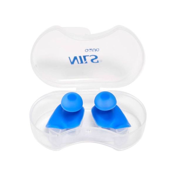 Silicone earplugs, blue, Nils AQUA