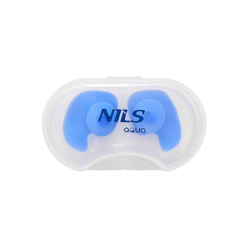 Silicone earplugs, blue, Nils AQUA