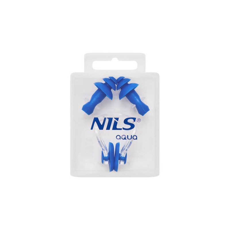 Nils Aqua swimming set, ear and nose plugs, blue color