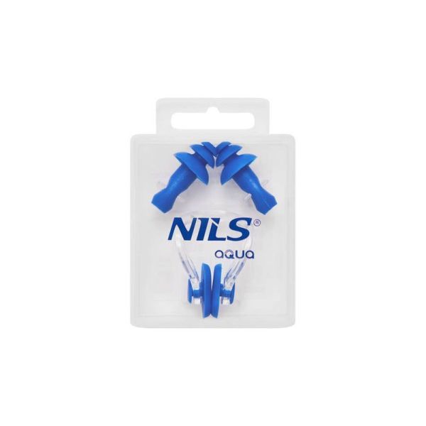 Nils Aqua swimming set, ear and nose plugs, blue color