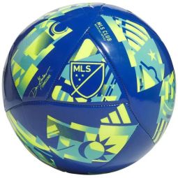 Adidas MLS Club soccer ball, size 5, navy blue and yellow color