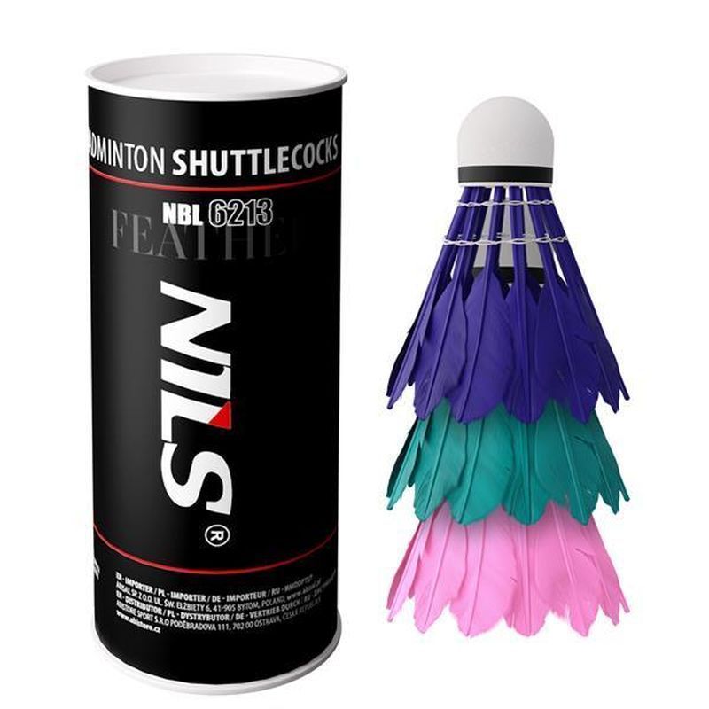 NILS NBL6213 badminton shuttlecock, feather mix color