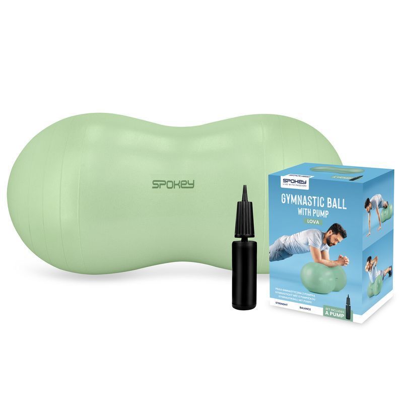 Gymnastic ball with pump ovoball Spokey, green color
