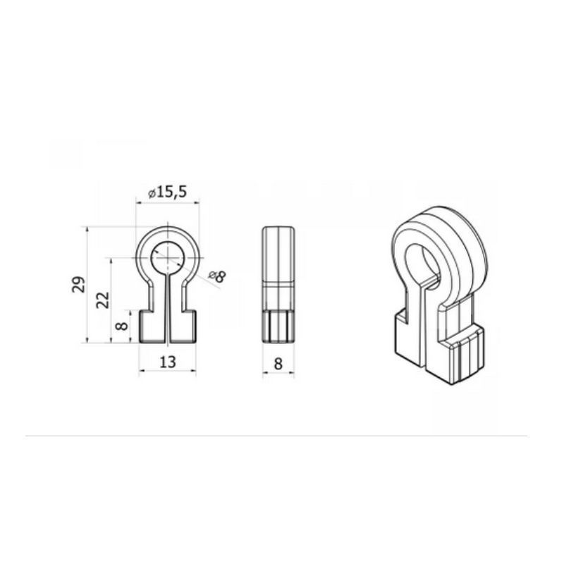 Omega net attachment hook