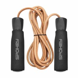 Spokey leather skipping rope, 280cm, Quick Skip, 944033
